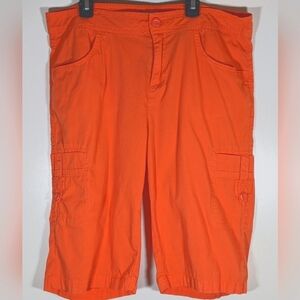 Caribbean Joe & Company Orange Capri Cargo Pants Size 10